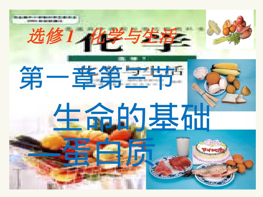 高中化学选修1《第一章 第三节 生命的基础·蛋白质》PPT课件下载1