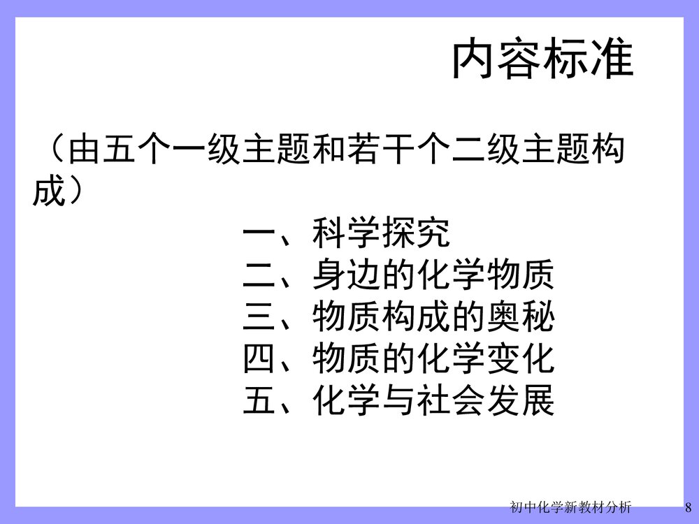人教版九年级初中化学学科教材分析PPT课件下载8
