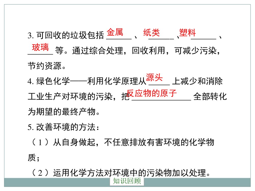 九年级化学下册13.3《化学与环境》PPT复习课件10