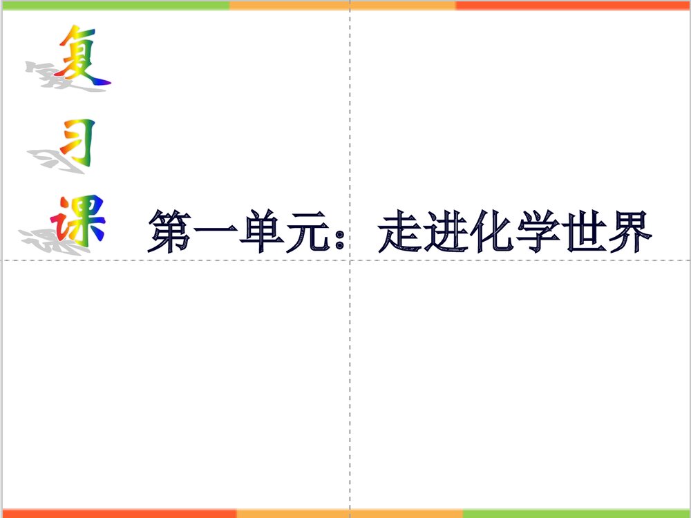 第一单元：走进化学世界复习课PPT下载1