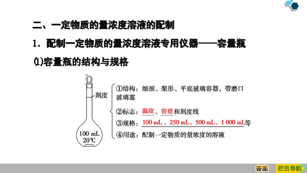 人教版必修1第2章第3节第3课时《物质的量浓度》PPT课件9