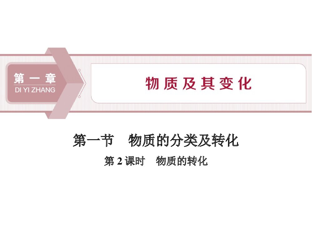 高中化学《第一章物质及其变化 第一节物质的分类及转化》PPT课件1