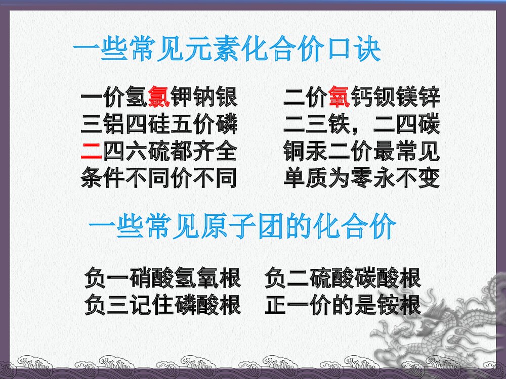 初中化学·课题4 化学式与化合价教案PPT课件7