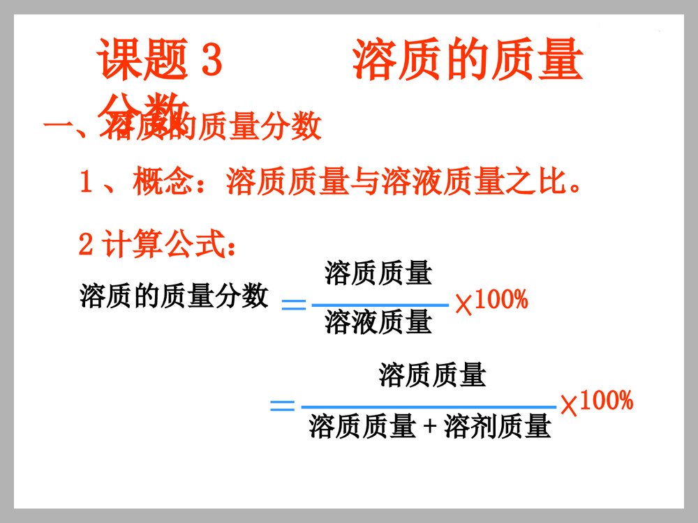 九年级化学·课题3 溶液的浓度PPT课件下载5