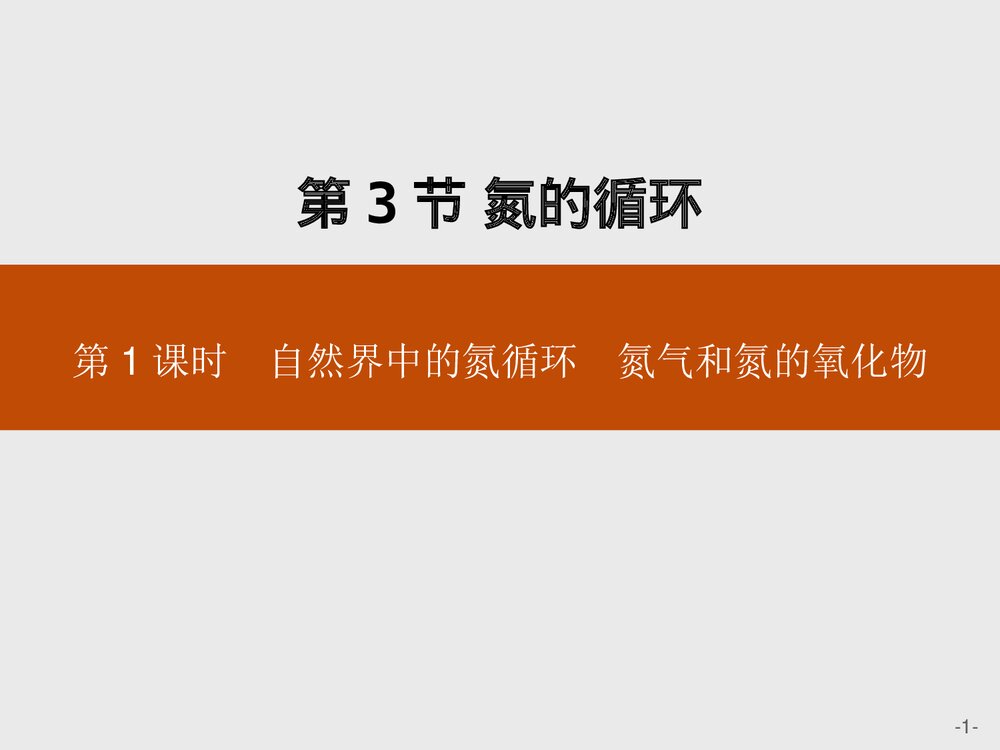 《氮的循环》物质的性质与转化PPT课件(第1课时 自然界中的氮循环氮气和氮的氧化物)1