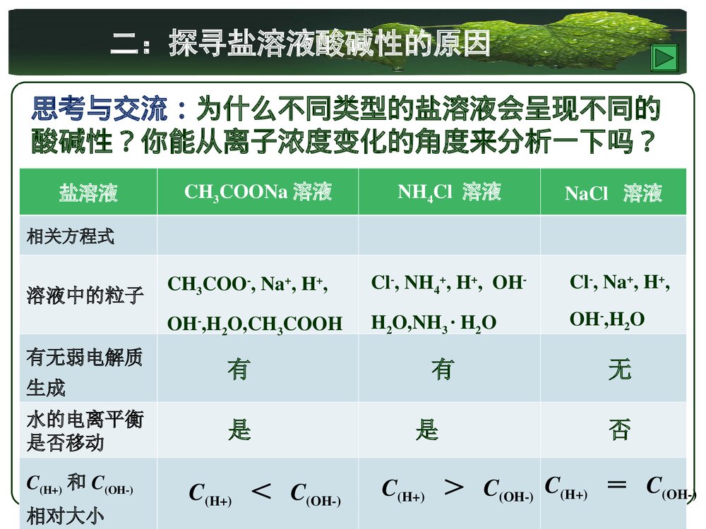 人教版化学选修4 第三章水溶液中的离子平衡第三节盐类的水解PPT课件6
