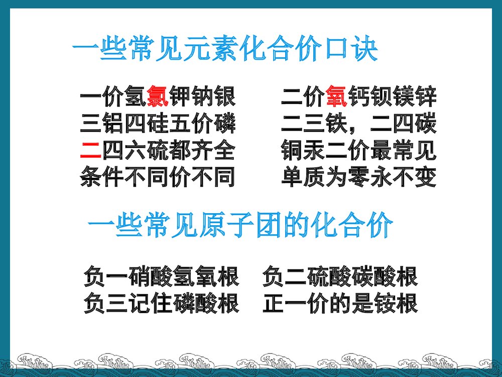 初中化学《课题4 化合价》PPT课件下载7
