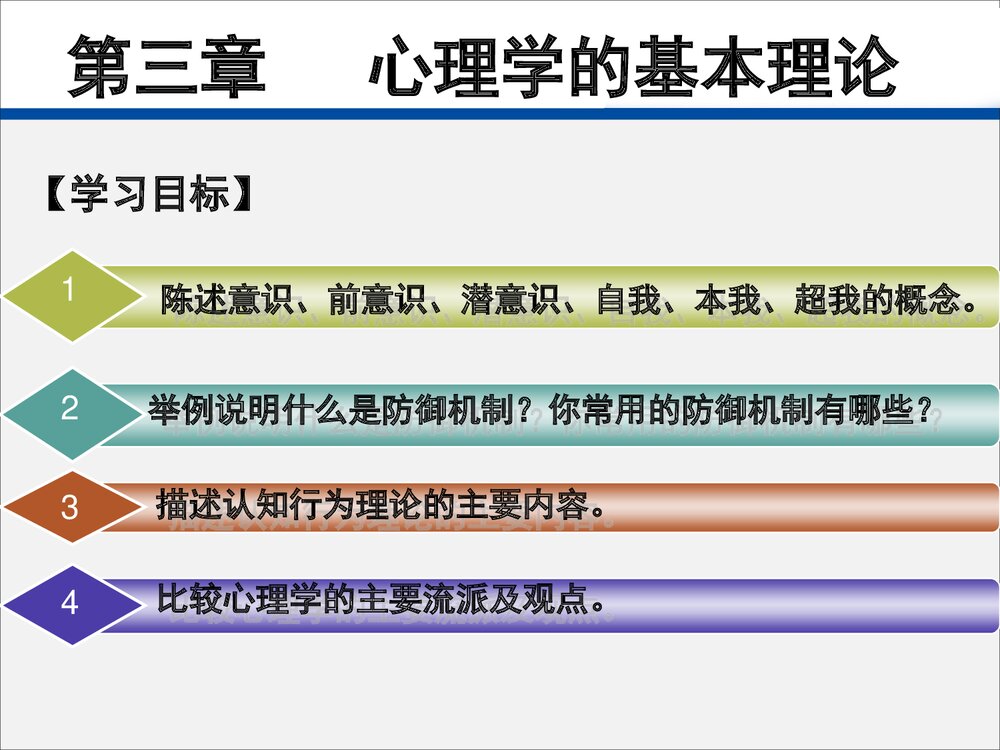 护理心理学《第三章 心理学的基本理论》PPT课件下载2