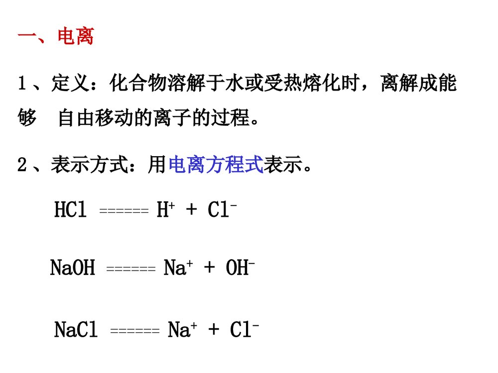 高中化学电解质 离子反应PPT课件下载2