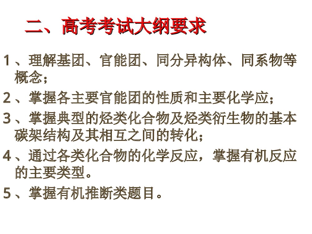 高中化学有机化学基础知识总复习PPT课件下载4