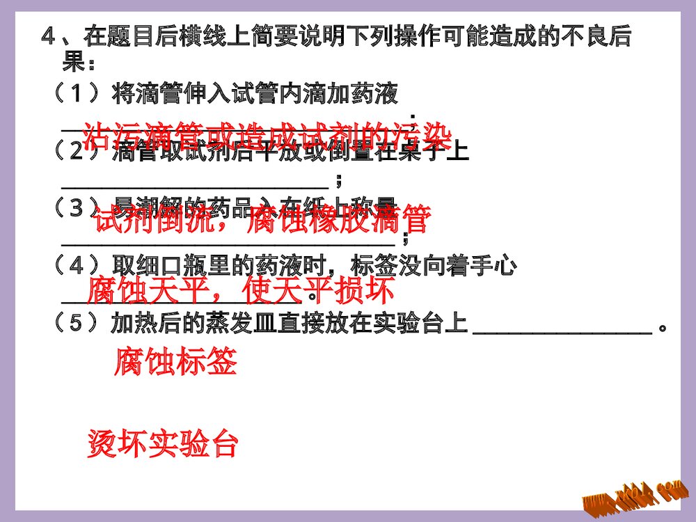 初三化学实验专题复习PPT课件下载6