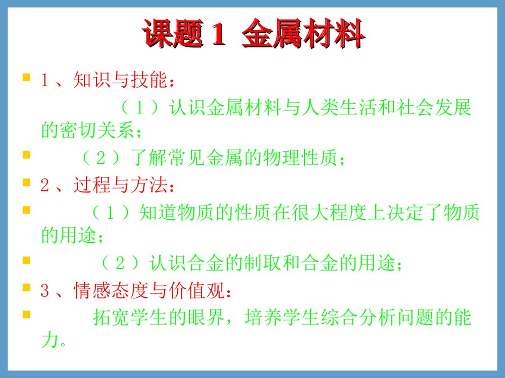 初三化学金属材料PPT课件下载4