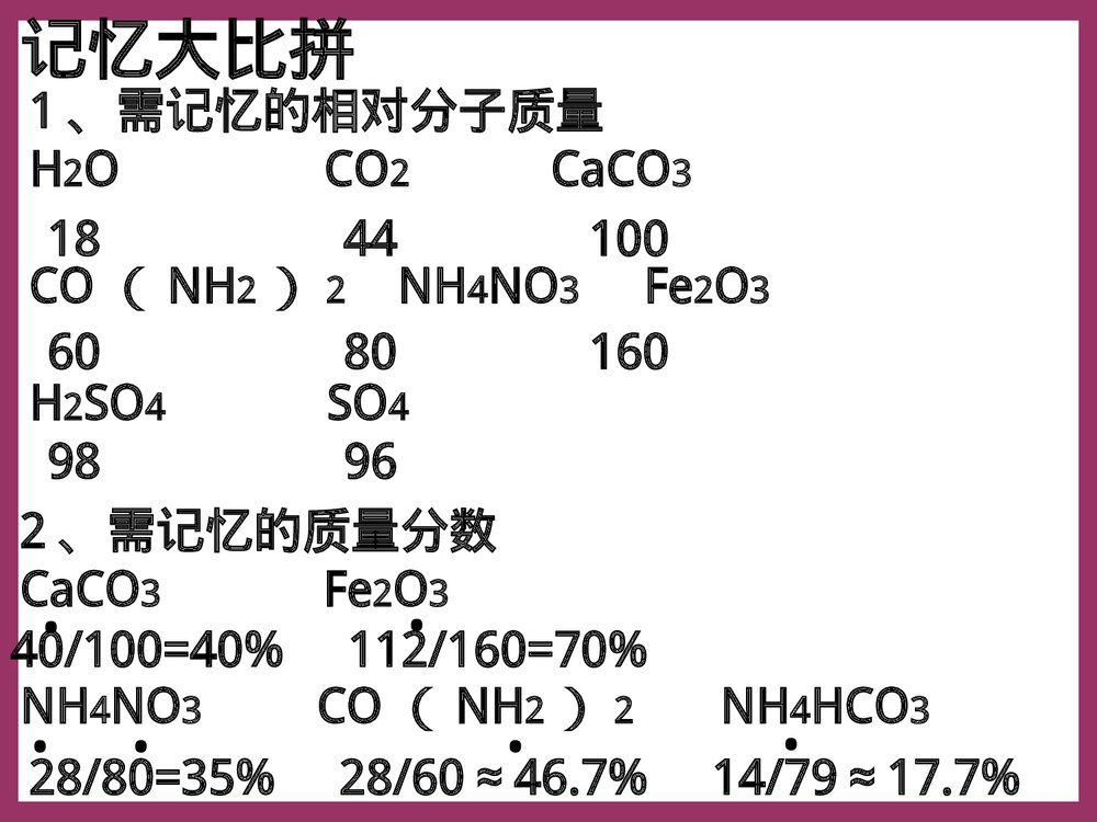 第四单元 课题4 根据化学式的有关计算PPT课件6