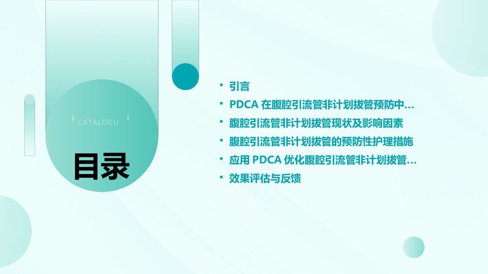 腹腔引流管非计划拔管的PDCA优质护理PPT课件2
