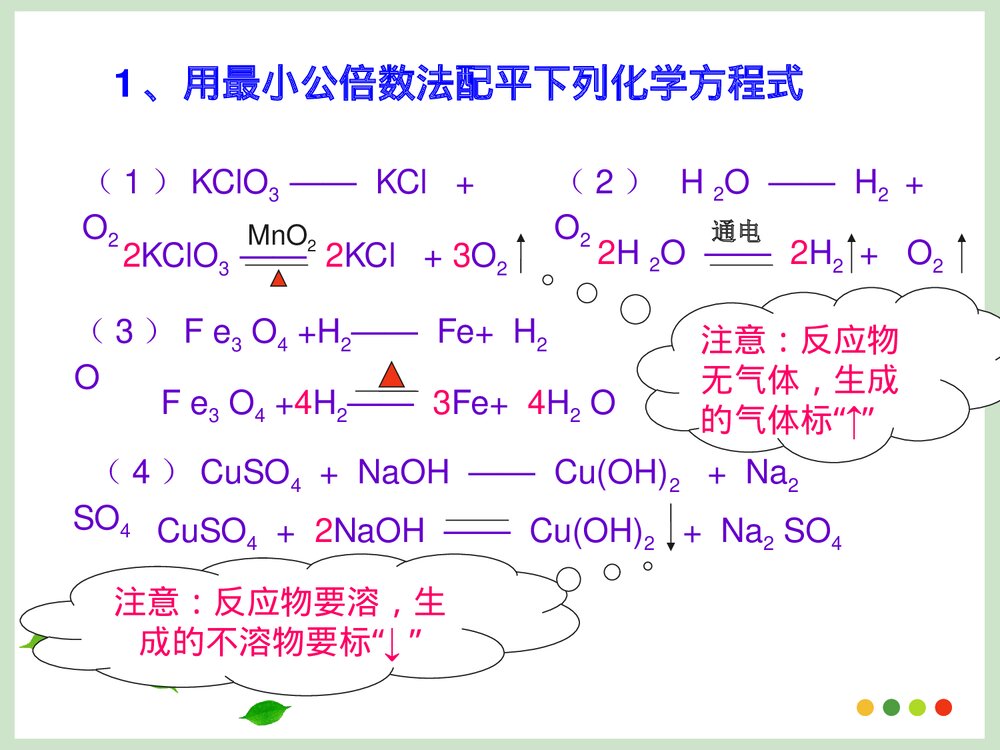 化学方程式的配平方法PPT课件下载7