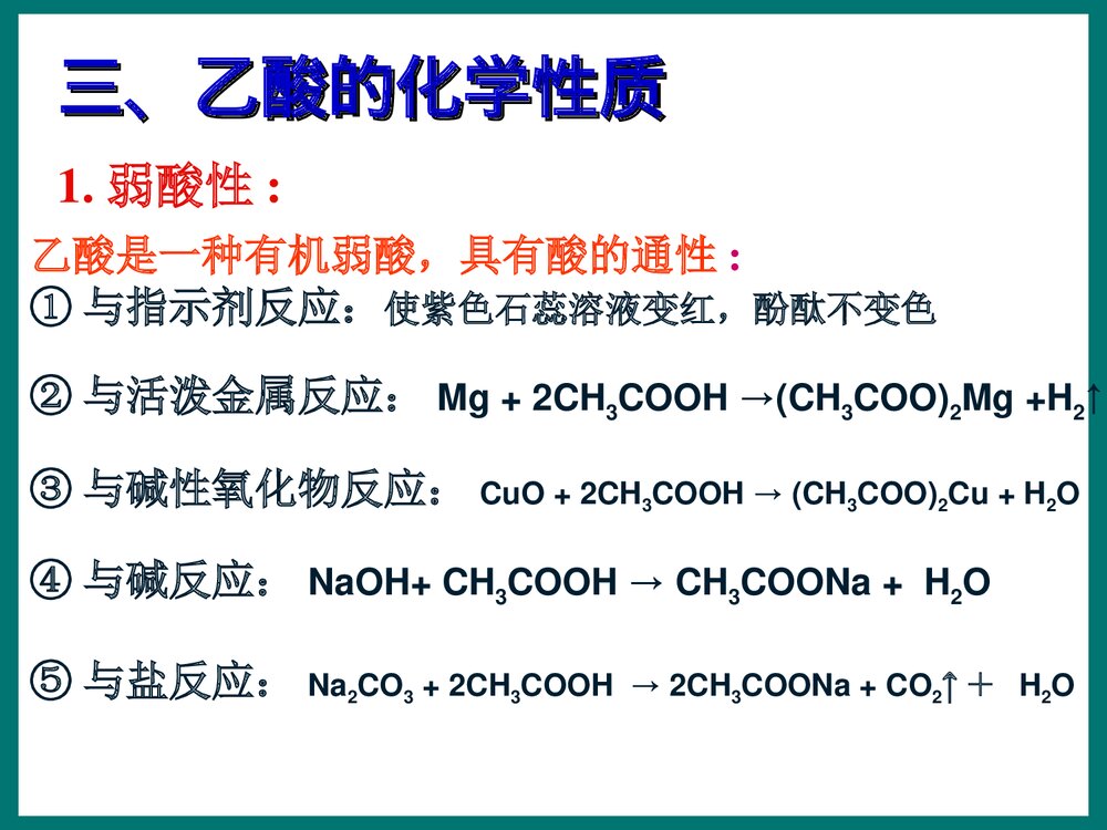 高一化学必修二《生活中两种常见的有机物 第二课时 乙酸》PPT课件下载8