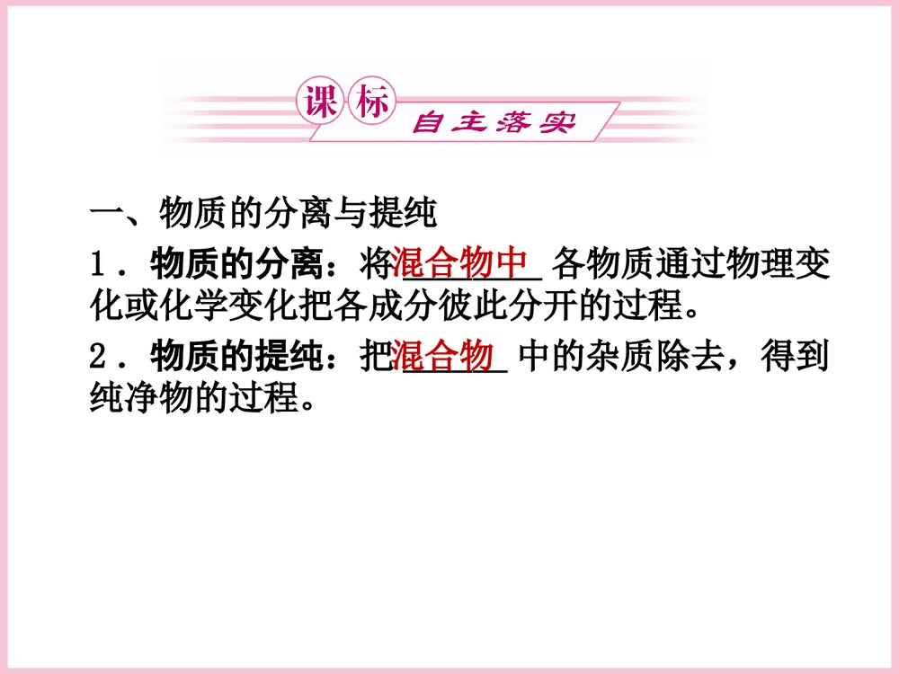 高一化学物质的分离与提纯PPT课件下载2