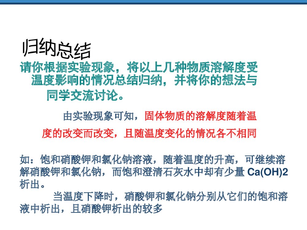 湘教版化学九年级上册《物质的溶解性的改变》PPT课件4