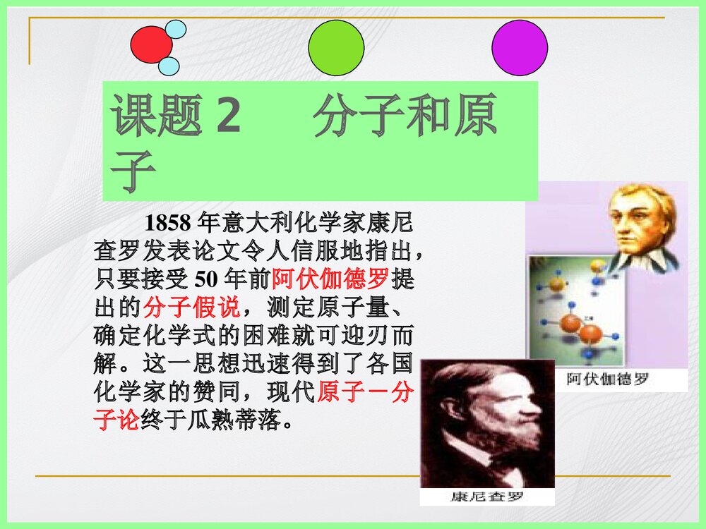 分子和原子教学PPT课件下载1