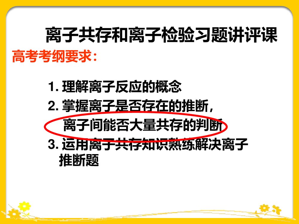 《离子共存》高三化学第二轮复习PPT课件1