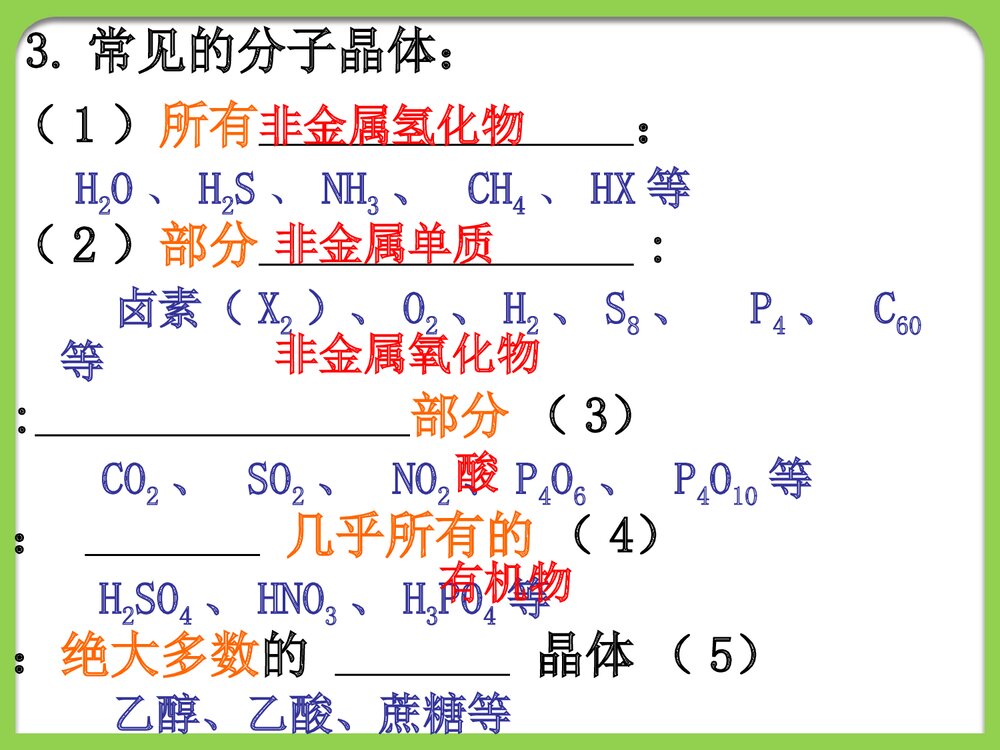 化学选修三《分子晶体和原子晶体》PPT课件6