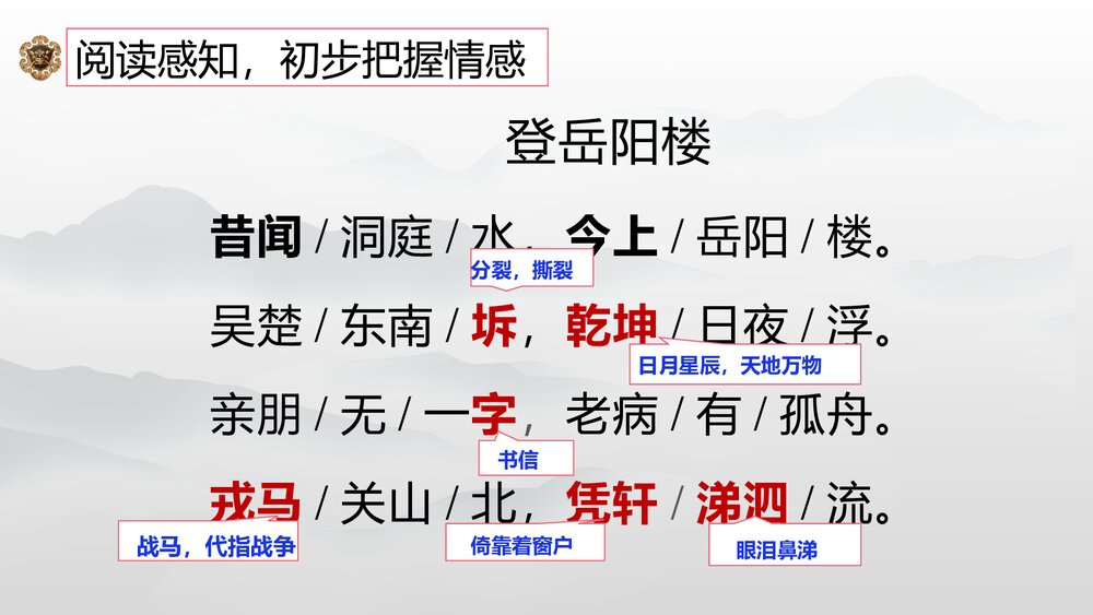 《登岳阳楼》高中语文必修二PPT课件下载8