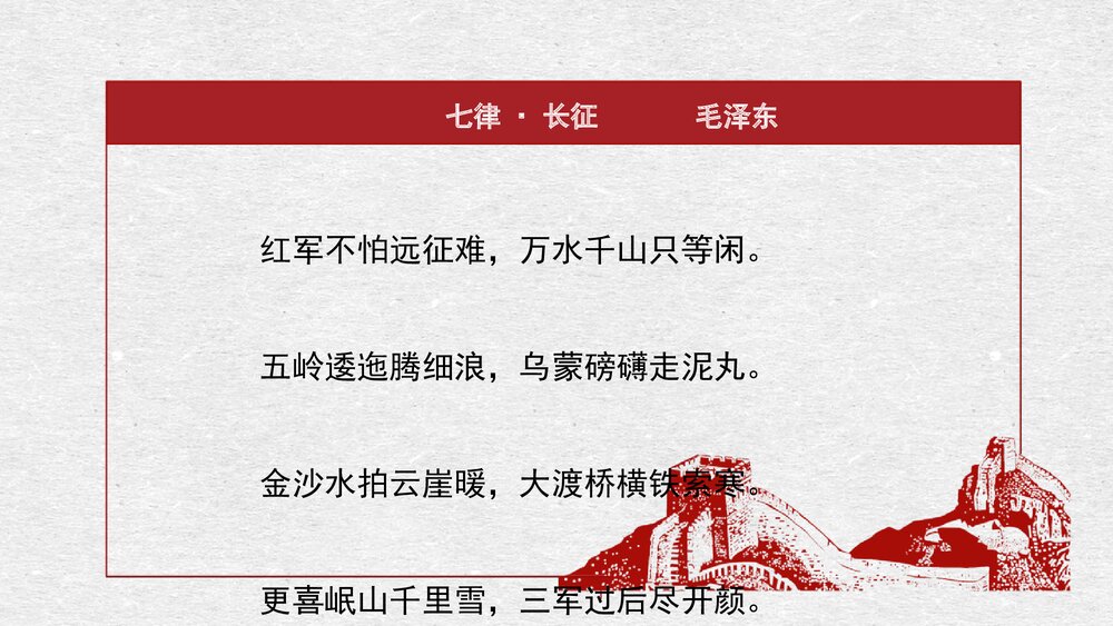 高中语文统编版选择性必修上册《长征胜利万岁》PPT课件2