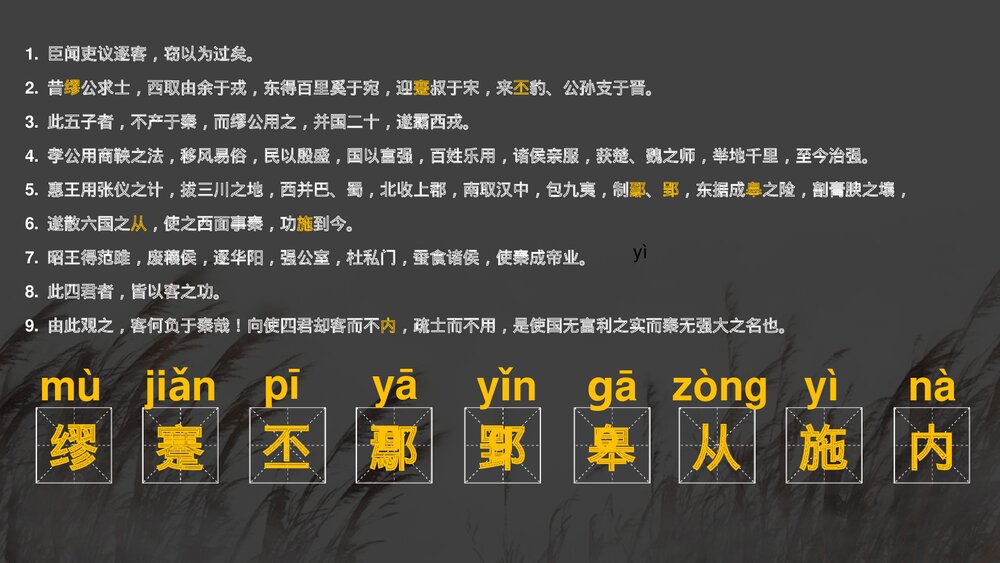 高中语文必修二《谏逐客书》PPT课件10