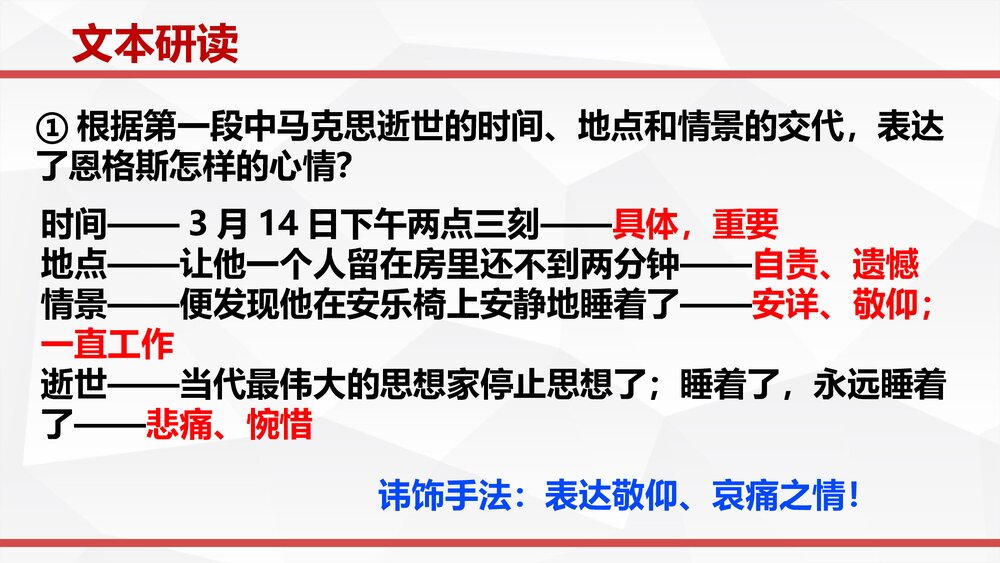 高中语文必修二《在马克思墓前的》PPT课件8