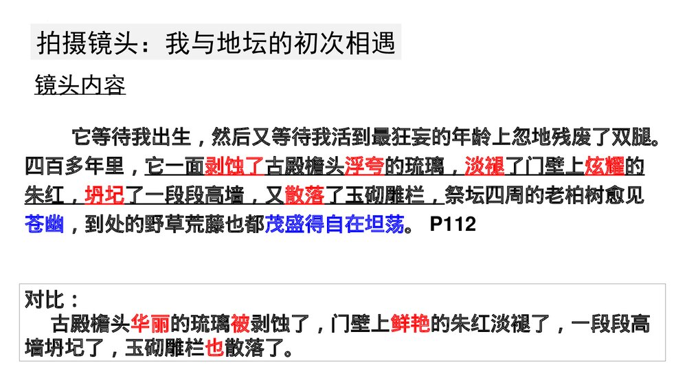 高中语文统编版必修一 《我与地坛(节选)》PPT课件6