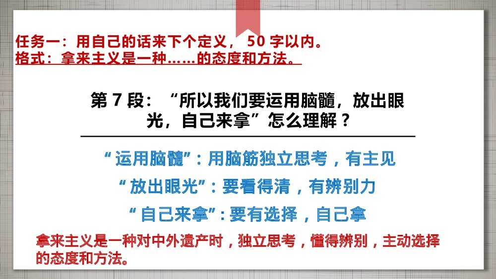 高中语文必修一《拿来主义》PPT课件下载4