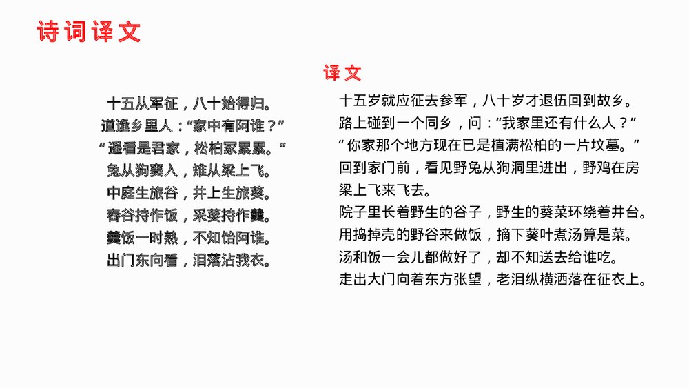九年级部编版语文下册《十五从军征》PPT课件下载4