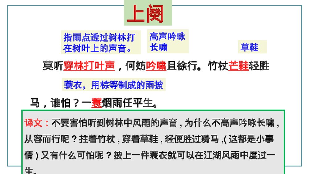 课外古诗词诵读《定风波》部编版九年级语文下册PPT课件下载7
