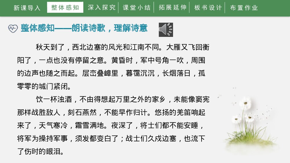 《渔家傲·秋思》词四首·部编版九年级语文下册PPT教学课件下载8
