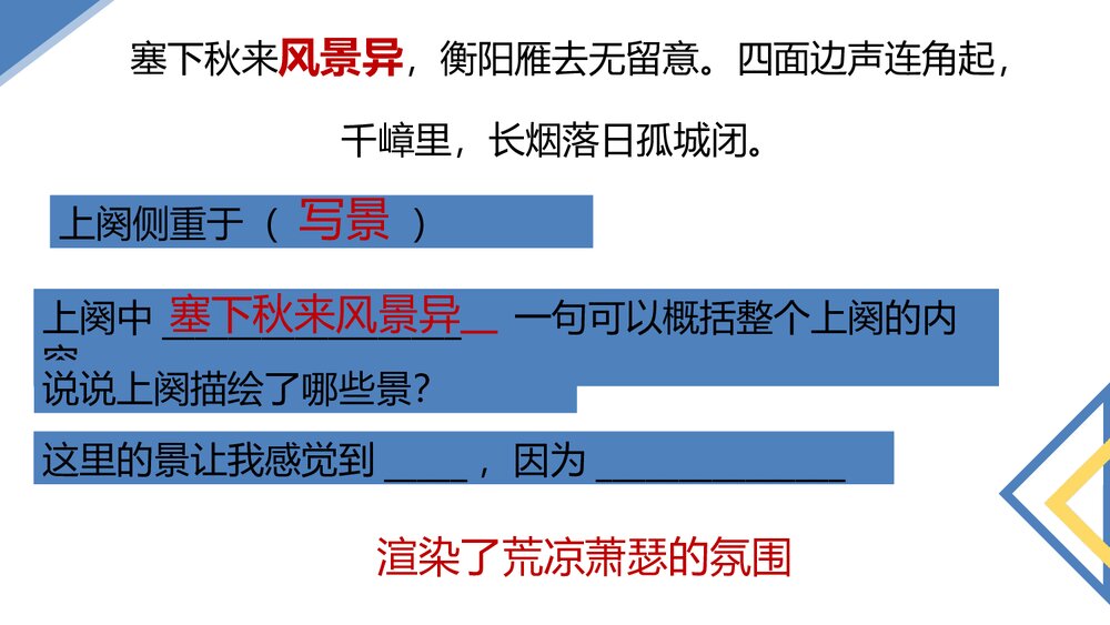 《渔家傲·秋思》词四首·部编版九年级语文下册PPT课件7
