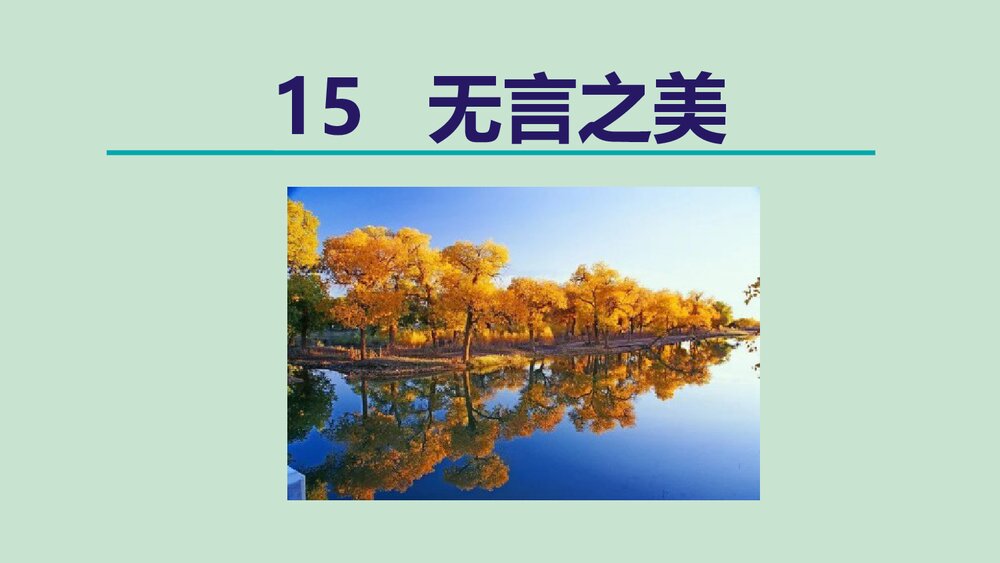 《无言之美》九年级部编版语文下册PPT课件下载1