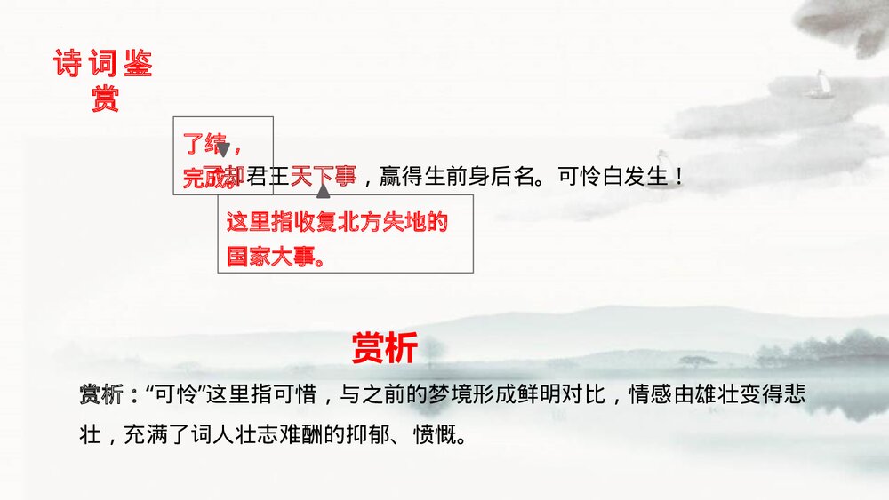九年级语文下册部编版《破阵子·为陈同甫赋壮词以寄之》词四首PPT课件9