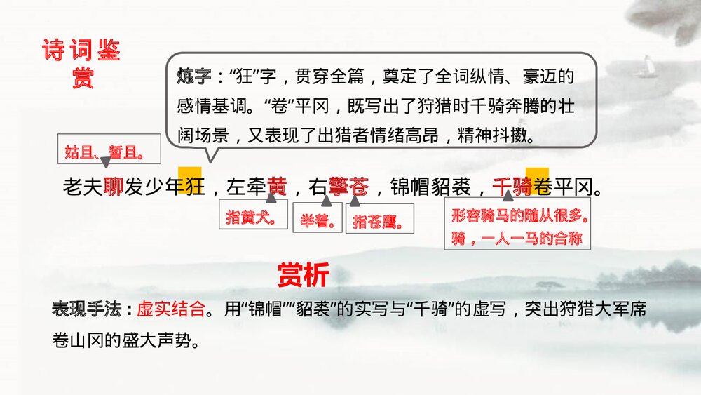 九年级语文下册《江城子·密州出猎》词四首PPT教学课件6