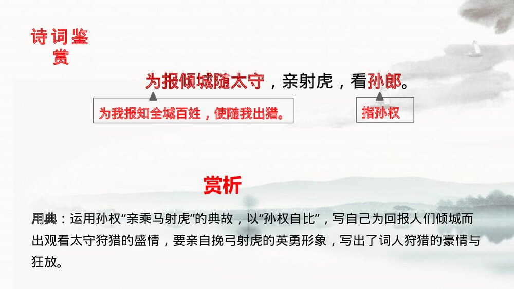 九年级语文下册《江城子·密州出猎》词四首PPT教学课件7