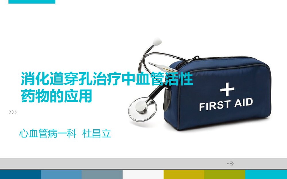 消化道穿孔治疗中血管活性药物的应用PPT课件1