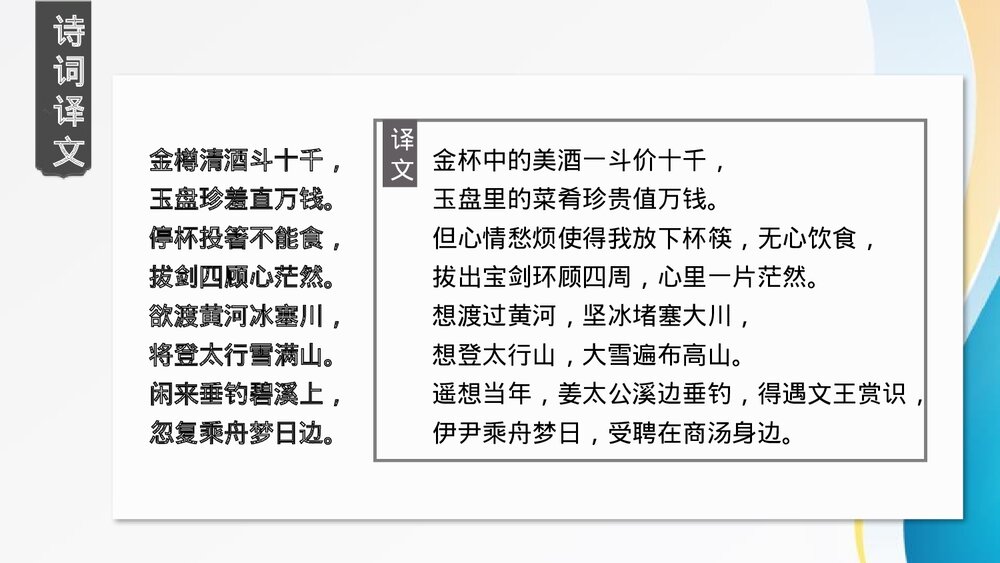 九年级语文上册《行路难(其一)》PPT课件下载5