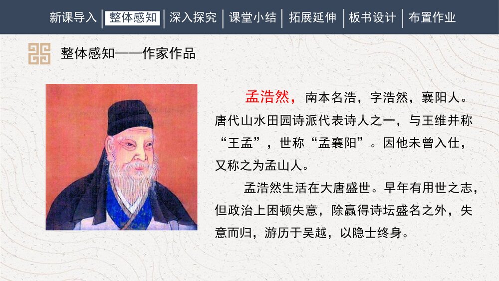 课外古诗词诵读《望洞庭湖赠张丞相》人教部编版初中语文八年级下册PPT课件7