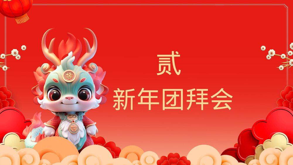 中国风福龙贺岁龙年大吉龙年习俗介绍PPT课件7