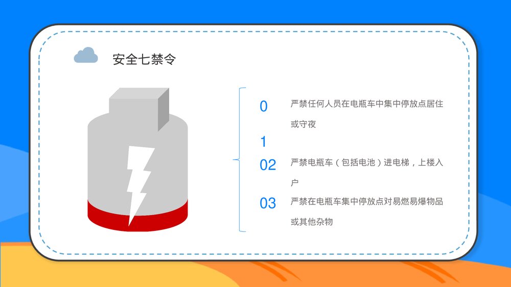 电动车消防安全防范知识电瓶车消防安全五条七严禁PPT课件4