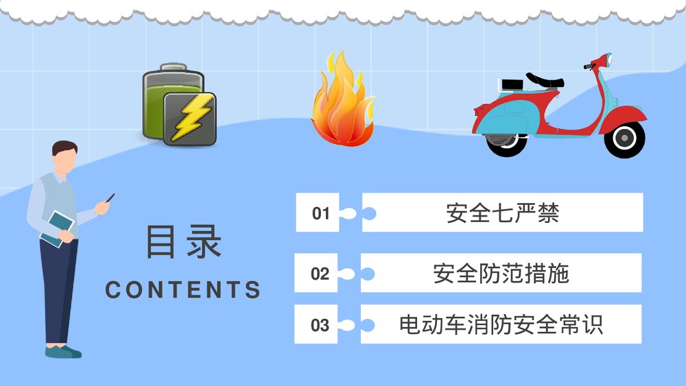 社区居民电动车消防安全防范知识电瓶车消防安全五条七严禁PPT课件2