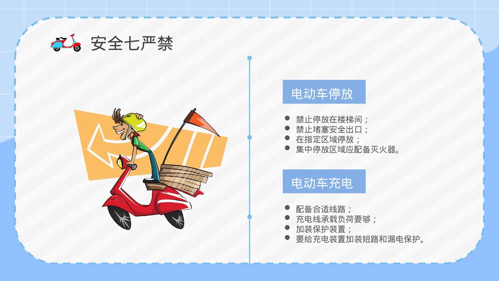 社区居民电动车消防安全防范知识电瓶车消防安全五条七严禁PPT课件6