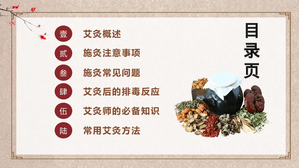 中国风艾灸中医养生知识培训PPT课件2