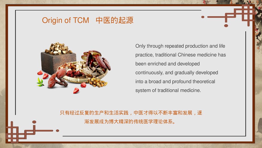 中国风中医文化英文宣传PPT课件8