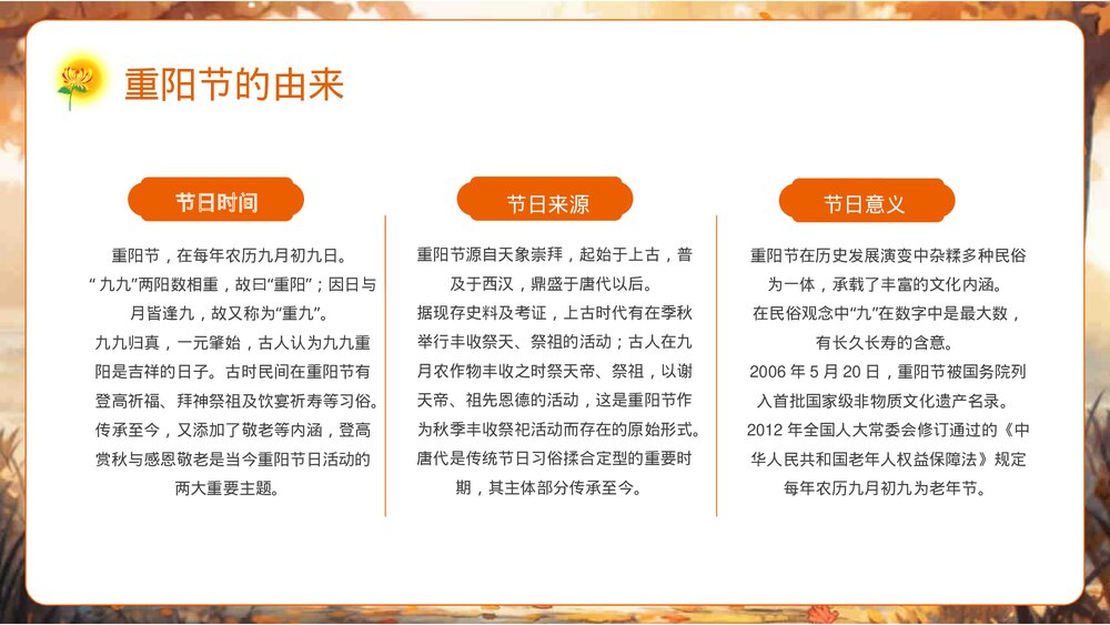 九九重阳节浓浓敬老情PPT课件4